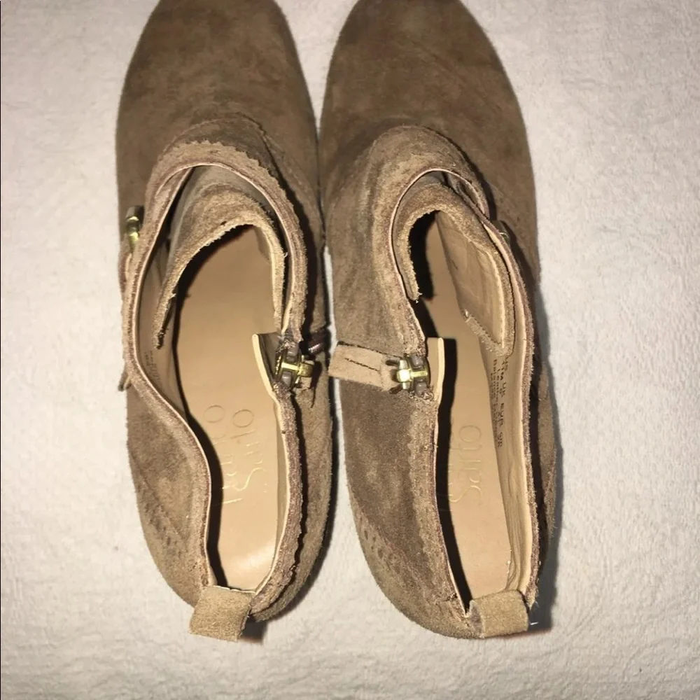 Suede Wedge Ankle Boots Booties Womens Size 11 Renaissance Ren Faire Buckle